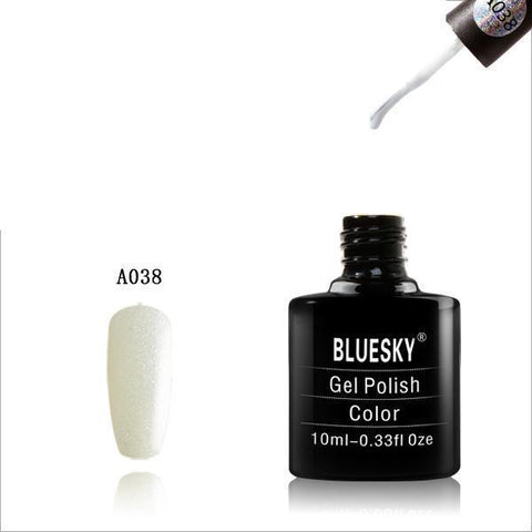 Bluesky A38 White Glitter UV/LED Soak Off Gel Nail Polish 10ml