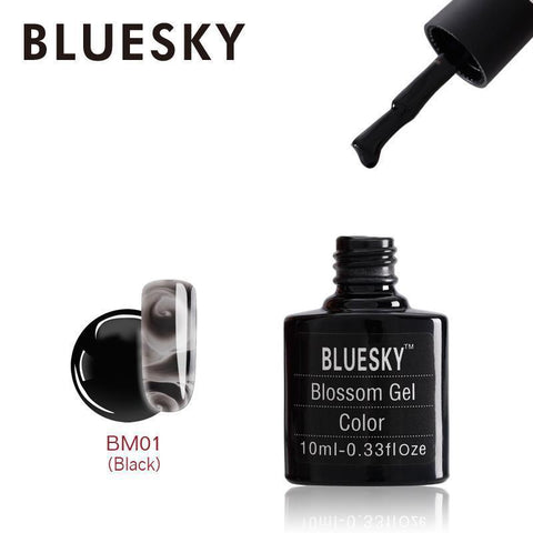 Bluesky Blossom BM1 Black UV/LED Soak Off Gel Nail Polish 10ml